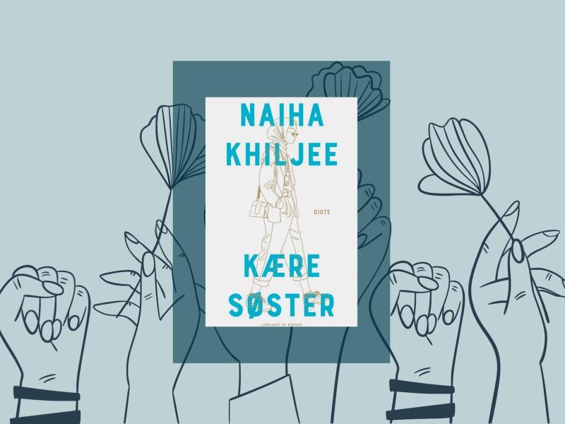 Bogens forside med baggrund af kvindehænder med kampudtryk.